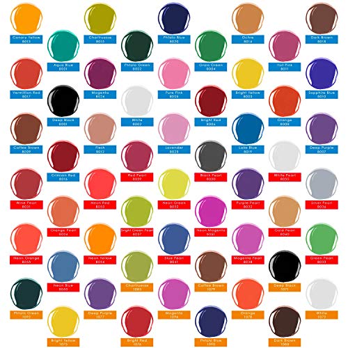 U.S. Art Supply 54 Color Ultimate Acrylic Airbrush, Leather & Shoe Paint Set with Cleaner, Thinner, 50-Plastic Mixing Cups, 50-Wooden Mix Sticks and U.S. Art Supply