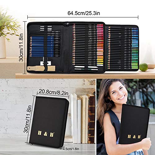 YBLANDEG Sketching and Drawing Colored Pencils Set 96-Pieces,Art Supplies Painting Graphite Professional Art Pencils Kit,Gifts for Teens & Adults YBLANDEG