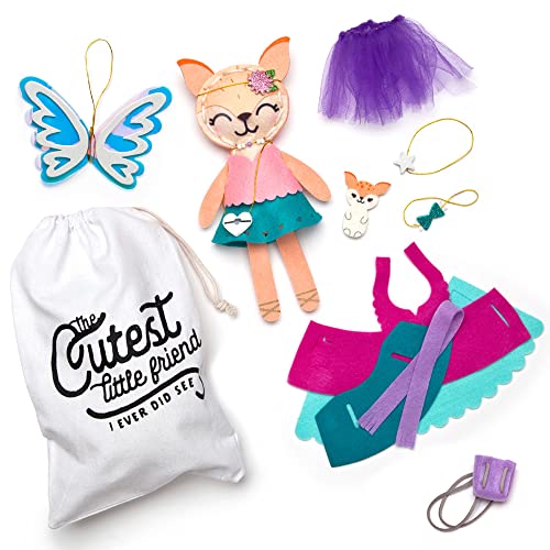 Craft-tastic – Make a Fox Friend Craft Kit – Learn to Make 1 Easy-to-Sew Stuffie with Clothes & Accessories Craft-tastic