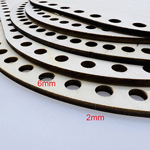 Yayatty 7 PCS Wooden Basket Bottom, 3 Shape Blank Crochet Knitting Basket Wood Base Shaper for DIY Basket Craft Weaving Making Supplies Yayatty