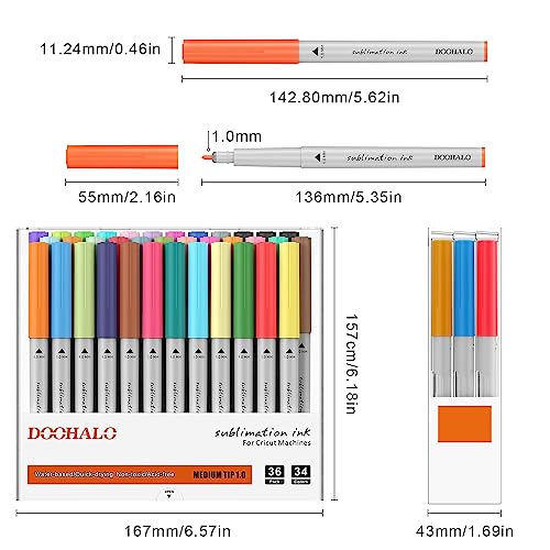 DOOHALO Sublimation Markers Infusible Pens Compatible with Cricut Maker 3/Maker/Explore 3/Air 2/Air 1.0 Tips Sublimation Ink Pens for Cricut Mug - WoodArtSupply