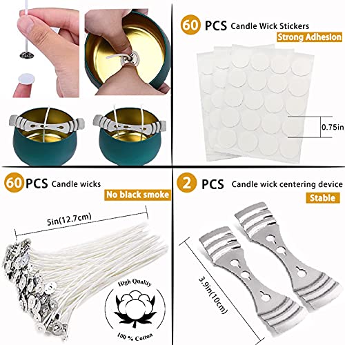 ABK Candle Making Pouring Pot, Candle Making Kit Including 2.5LB Candle  Making Pitcher, Candle Wick Holders, Spoon, Wicks, Candle Wick Stickers