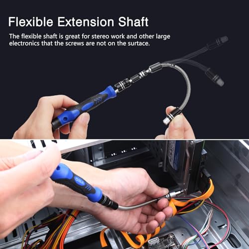 ORIA Precision Screwdriver Kit, 60 in 1 with 56 Bits Screwdriver Set, Magnetic Driver Kit with Flexible Shaft, Extension Rod for Mobile Phone, ORIA