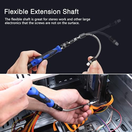 ORIA Precision Screwdriver Kit, 60 in 1 with 56 Bits Screwdriver Set, Magnetic Driver Kit with Flexible Shaft, Extension Rod for Mobile Phone, ORIA