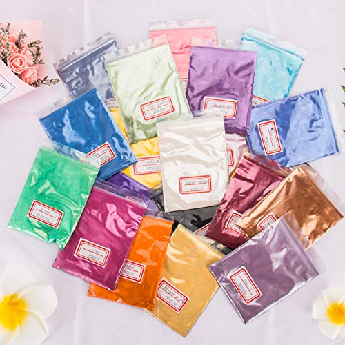 Mica Powder for Epoxy Rsin,Natural Mica Pigment Powder for Soap Making Colorant,Candle Making,Bath Bomb,Lip Gloss,Slime,Epoxy Resin Dye,Paint,Acrylic JTEEY