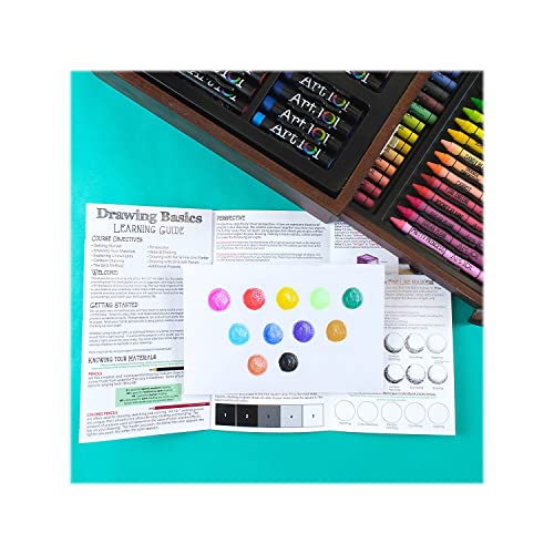 Art 101 Doodle and Draw Art Set, Assorted Colors, 136 Pieces (53136) - WoodArtSupply