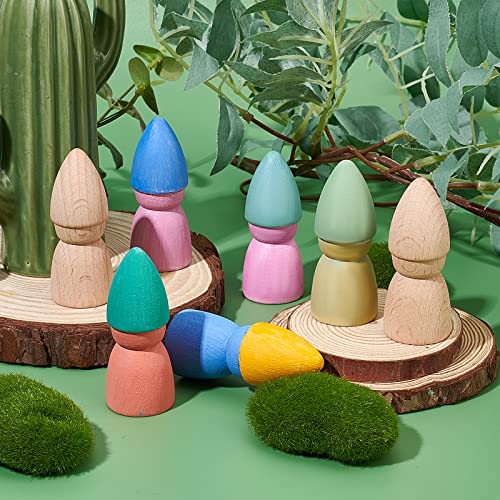 PH PandaHall 8 Packs 2.7" Wooden Peg Natural Wood Decorative Peg Wooden Figures People Bodies Assorted Wooden People Shapes for DIY Arts Crafts PH PandaHall