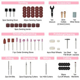 WORKPRO Pink 12V Cordless Rotary Tool Kit, 5 Variable Speeds, Powerful Engraver, Sander, Polisher, 114 Easy Change Accessories, Craft Tool for WORKPRO