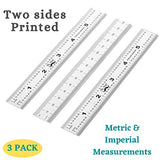 Mr. Pen- Machinist Ruler, Ruler 6 inch, 3 Pack, mm Ruler, Metric Ruler, Millimeter Ruler, (1/64, 1/32, mm and .5 mm), Metal Ruler 6 inch, Precision Mr. Pen