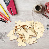 TINKSKY 50pcs Wooden Butterfly Shapes Craft Blank, Natural Unfinished Cutout Shape Wooden Butterfly, Christmas, Wedding, Guestbook, Decoupage Family TINKSKY