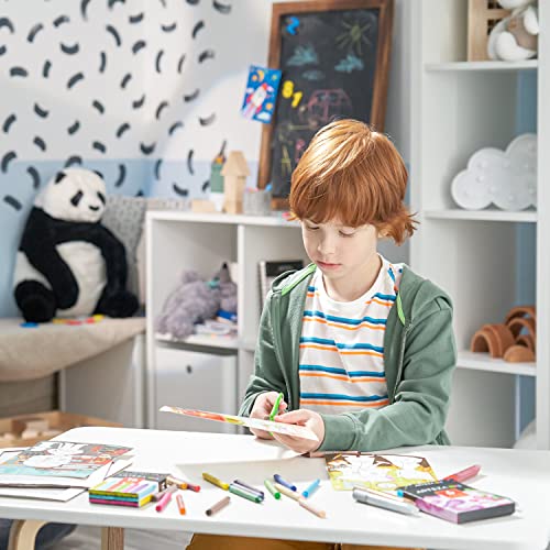 Arteza Kids Coloring Puzzle Kit, 5 Careers Jigsaw Puzzles, 16 Crayons, 6 Tubes of Glitter Glue, 5 Frames, DIY and Screen-Free Kids’ Activities, Craft Arteza Kids
