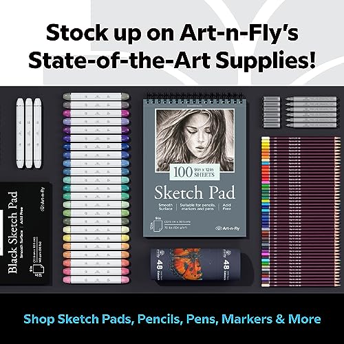 Gold & Silver Gel Pen for Artist 0.7mm Fine Point - Gold Ink Pen with Japanese Ink 6 PACK - Silver/Gold Metallic Pens for Art Drawing, Sketching & Art-n-Fly