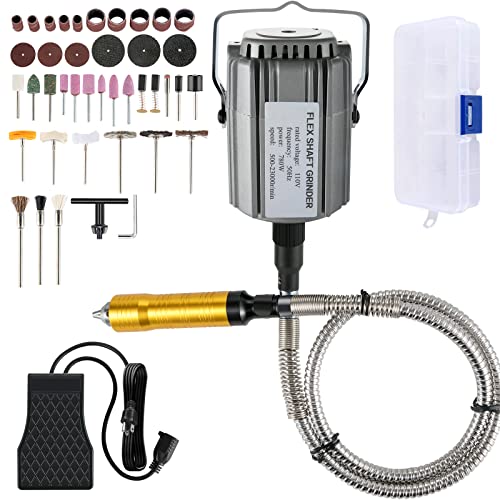 VEVOR Flex Shaft Grinder 780W Rotary Tool 500-23000RPM Rotary Carver with 1/4" 3-Jaw Chuck & Stepless Speed Foot Pedal Hanging Grinding Machine VEVOR