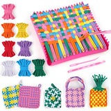 PREBOX Weaving Loom Kit Toys for Kids and Adults, Potholder Loops Crafts for Girls Ages 6 7 8 9 10 11 12, 7" Pot Holder Loom Knitting Kits and Gifts PREBOX
