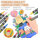 Oficrafted 60 Colors Dual Tip Acrylic Paint Pens Markers, Premium Acrylic Paint Markers with Brush and Fine Tip, Acrylic Paint Pens for Rock Oficrafted