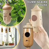 Hummingbird Nest, New Wooden Humming Bird House Outside Hanging,Hummingbird Nest for Wren Swallow Sparrow Hummingbird Finch Houses (Style B, Wooden) Rhiney