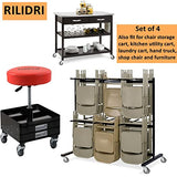 RILIDRI 3-Inch Swivel Stem Caster, 7/16-Inch Stem Diameter Rubber Wheel, Heavy Duty TPR Replacement Wheels for Rubbermaid Mop Bucket Cart Grill RILIDRI