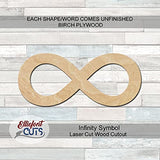 Infinity Sign Wood Cutouts for crafts, Laser Cut Wood Shapes 5mm thick Baltic Birch Wood, Multiple Sizes Available Elliefont Styles