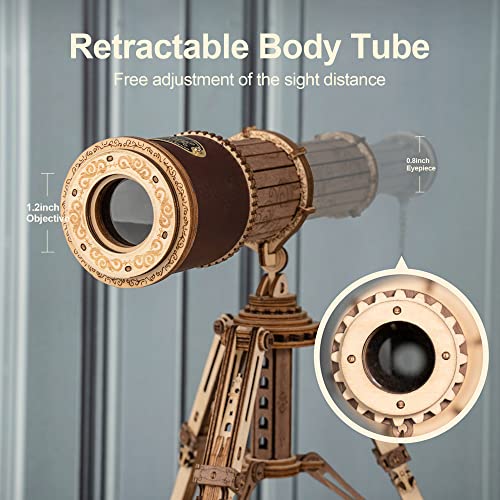 ROKR 3D Wooden Puzzles-Model Building Kits-DIY Kits for Adults-Wooden Monocular Telescope Science Gifts Kits for Adults Kids ROKR