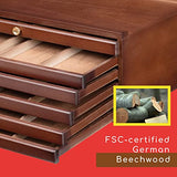 MEEDEN 6-Drawer Art Supply Storage Box - Large Capacity Multi-Function Beech-Wood Pencil Box with Drawer & Compartments for Organizing Pastels, MEEDEN