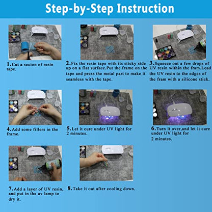 Miraclekoo UV Resin Kit with Light and Alphabet Resin Molds for Beginners, 7oz UV Epoxy Resin and Supplies with UV Lamp Resin Jewelry Molds Starter - WoodArtSupply