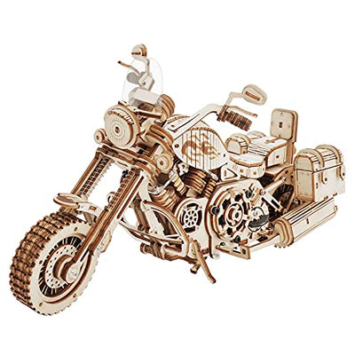 Rowood 3D Puzzles for Adults, Model Car Kits, Wooden Model Kit for Adults to Build,DIY Motorcycle Mechanical Gears Building Set Toys for Boys,