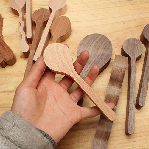 HEALLILY Wood Carving Spoon Walnut Blank Unfinished Wooden Spoon Craft Whittling Kit for Beginner Whitteler Wood Carvers - WoodArtSupply