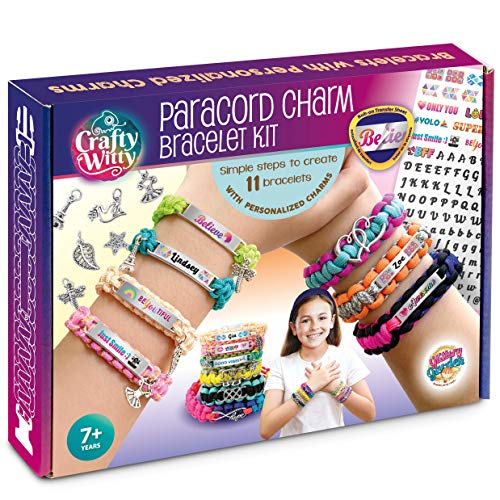 Paracord Bracelet Making Kit with Charms - Art & Craft Gift for Girls Age 8 9 10 11 12 & Teens 13 14 year old. Make Your Own Friendship & Fashion - WoodArtSupply