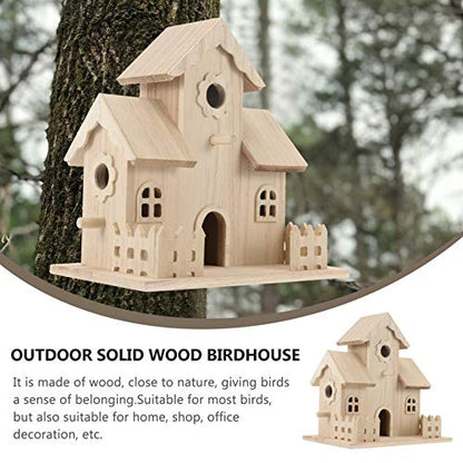 VILLCASE Bird House Unpainted Wooden Birdhouses Natural Unfinished Wood Birdhouse to Paint Mini Bird Feeder Houses to Decorate for DIY Crafts, Indoor - WoodArtSupply