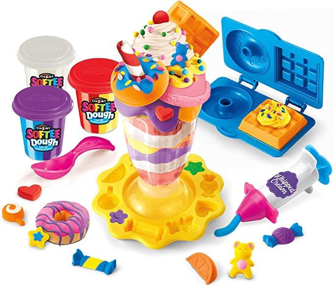 Cra-Z-Art Softee Dough Donut Shop Playset, Modeling Dough Play Toy for Kids Ages 3 Years and Up Cra-Z-Art