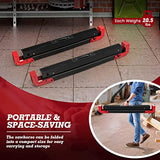 Goplus Saw Horses 2 Pack Folding, Heavy Duty Steel Sawhorse w/24”-32.5” Adjustable Height, 2x4 Supporting Arms, 2600LBS Capacity, Support Pegs, Goplus