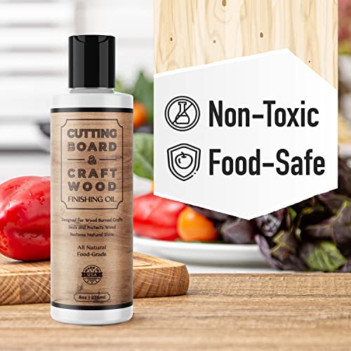 Cutting Board and Craft Wood Finishing Oil - 8oz Food-Safe Mineral Oil with Citrus Scent - Made in USA - Natural Conditioner for Cutting Boards, Samorillo