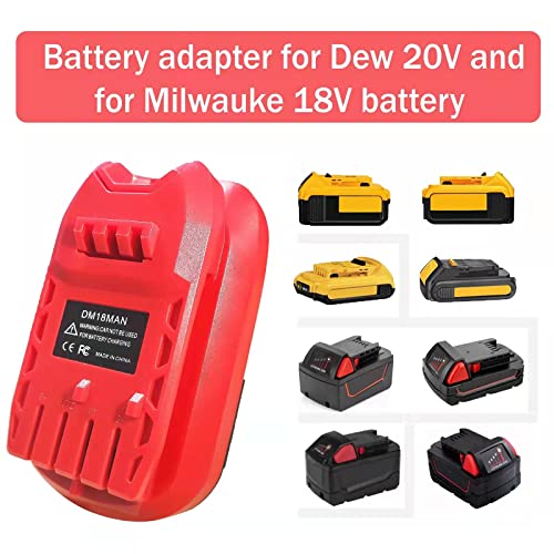 Laimiao Battery Adapter for Craftsman 20V Cordless Tools,DM18MAN Adaptor for DeWalt 20V and for Milwaukee 18V Li-on Battery Convert to for Craftsman Laimiao