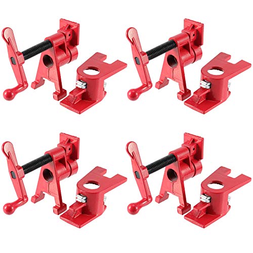 ZEONHAK 4 Pack 3/4 Inches Pipe Clamp, Wood Gluing Pipe Clamp Set, Heavy Duty Woodworking Cast Iron Clamp for Metalworking, Woodworking and Frame - WoodArtSupply