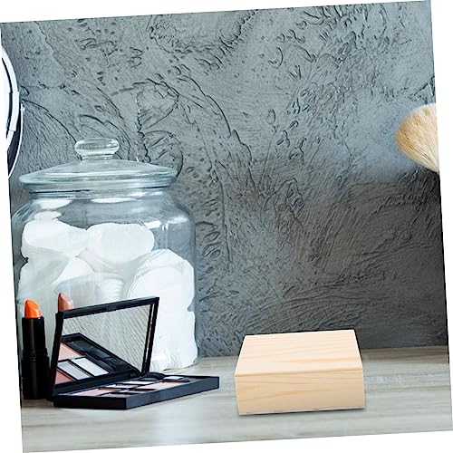 TEHAUX Wooden Box Unfinished Jewelry Holder Jewelry Case Countertop Canister Earring Showcase Unfinished Jewelry Organizer Retro Decor Decorative TEHAUX