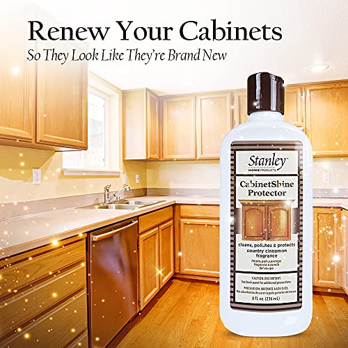 STANLEY HOME PRODUCTS CabinetShine Protector - Furniture Cleaner and Polish - Removes Dust Dirt and Grime Restores and Renews Protects Wood Finish STANLEY HOME PRODUCTS