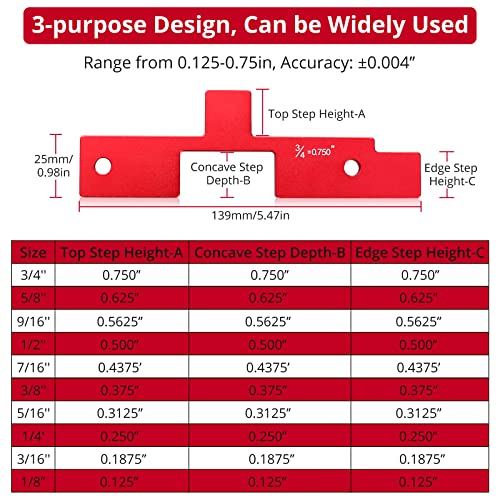 XUNTOP Setup Blocks Woodworking, 10pcs Precision Aluminum Set Up Bars Set Up Blocks Height Gauge Set for Woodworking Router and Table Saw Accessories - WoodArtSupply