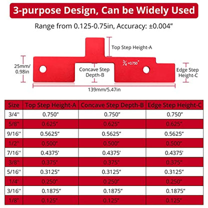 XUNTOP Setup Blocks Woodworking, 10pcs Precision Aluminum Set Up Bars Set Up Blocks Height Gauge Set for Woodworking Router and Table Saw Accessories - WoodArtSupply