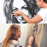 PANDAFLY Compressed Charcoal Sticks, 12 Pieces (Soft, Medium, Hard) Square Vine Charcoal Sticks for Drawing, Sketching, Shading, Charcoal Drawing Set PANDAFLY