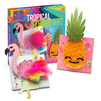 Craft-tastic DIY String Art – Craft Kit for Kids – Everything Included for 2 Arts & Crafts Projects – Features a Fun Flamingo & Pineapple Patterns