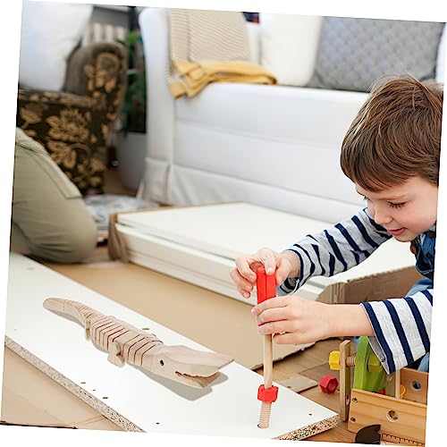 Vaguelly 5pcs DIY Wood Toy Painting Realistic Crocodile Plaything Small Crocodile Model Wood Crocodile Model Toy for Kids Students Handcraft Vaguelly