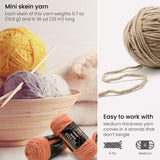 Arteza Acrylic Yarn for Crocheting, 20 Mini-Skeins of Worsted Yarn for Knitting in Light Colors, Machine Washable, Knitting & Crochet Supplies – Use ARTEZA