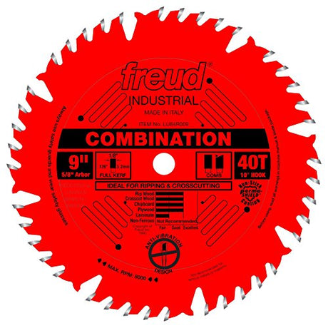 Freud LU84R009: 9" x 40T Combination Blade Freud
