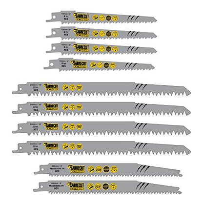 10 x SabreCut SCRSKW10A Mixed S644D S1531L S2345X Fast Wood Cutting Reciprocating Sabre Saw Blades Compatible with Bosch Dewalt Makita and many