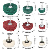 Baisiky 9PCS Non Woven Abrasive Buffing Polishing Wheel Drill Attachment Set,Scouring Pads Power Scrubber Cleaning Kit Baisiky