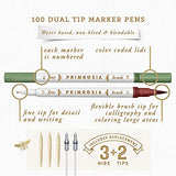 Ultimate Desk Set – Perpetual Desk Calendar + 100 Dual Tip Markers Primrosia