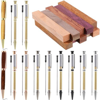 Colarr Pen Making Kit Includes Slimline Pen Kit Pen Turning Kit and Hard Wood Pieces Assorted Colors Pen Blanks Lumber for Woodturning Woodworking