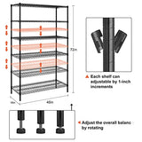 YYkokocat 6000Lbs Capacity Heavy Duty Storage Shelves Commercial Wire Shelving Unit and Storage Adjustable NSF 6 Tier Metal Rack Shelf on Wheels for YYkokocat