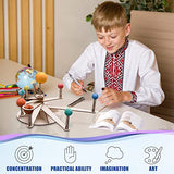 Pllieay Solar System Model Foam Ball Kit Includes 12 Color Pigments, Palette, 18PCS Mixed Sized Polystyrene Spheres Balls, Toothpick Flag, Painting Pllieay