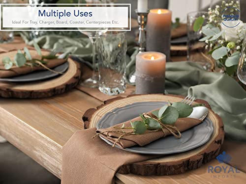 Royal Imports Round Wood Slices Discs, 9"-11" Large, Natural Unfinished Wooden Tree Bark Slabs for DIY Arts & Crafts, Rustic Table Centerpiece, Royal Imports